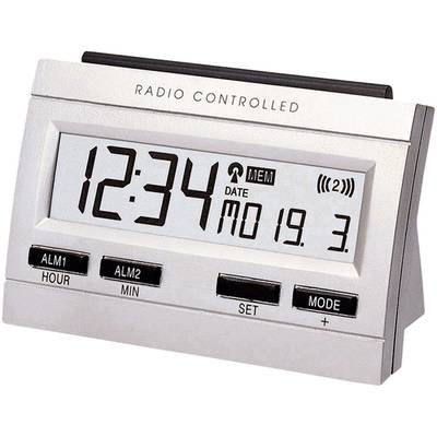 Rádiójel vezérelt digitális memo-ébresztőóra, 103x69x48 mm, ezüst, Techno Line WT 87 (02991)