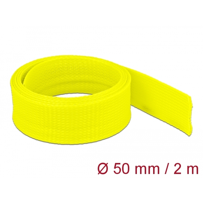Delock Fonott kábelharisnya nyújtható 2 m x 50 mm sárga (20760)