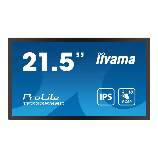 iiyama TF2238MSC-B1 skilte display Digital A-tavle 55,9 cm (22") LED 600 cd/m² Fuld HD Sort Berøringsskærm