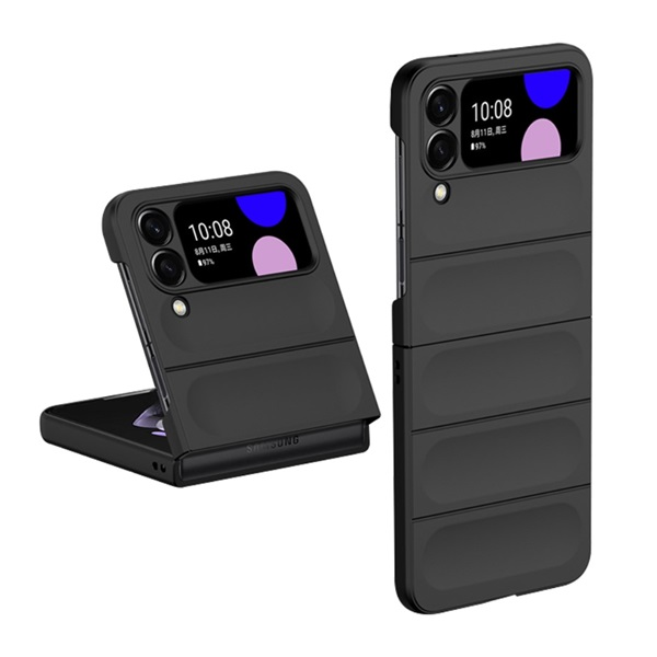 Műanyag telefonvédő (ütésállóság, kameravédő, 3D) FEKETE Samsung Galaxy Z Flip4 5G (SM-F721) "Gigapack csomagolás" (GP-143500)