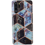 Samsung Galaxy A52 / A52 5G / A52s 5G SM-A525F / A526B / A528B, Силиконов калъф, многоъгълна мраморна шарка, Wooze Geometric Marble, цвят/черен (111433)