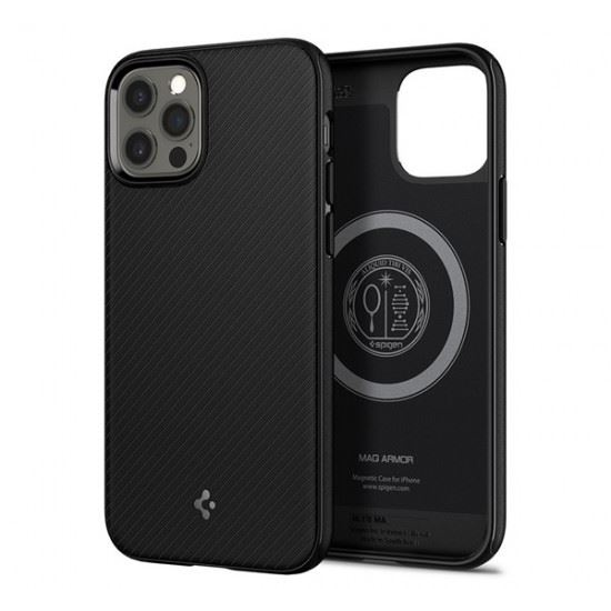 Spigen Mag Armor Apple iPhone 12/12 Pro MagSafe tok matt fekete (ACS01865) (ACS01865)