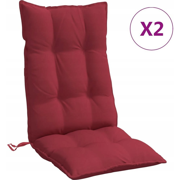 2 db bordó oxford-szövet magas háttámlájú székpárna