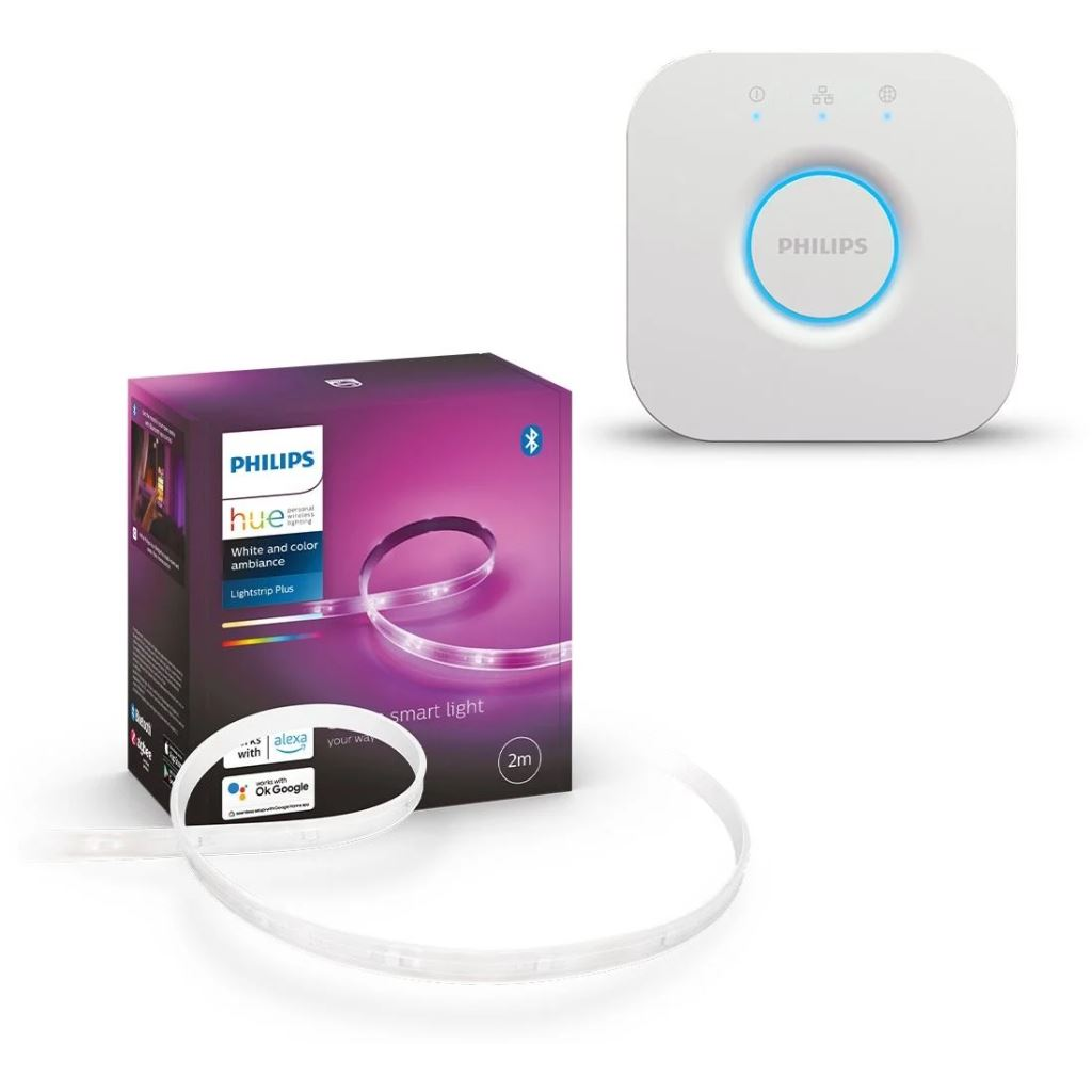 Philips Hue LightStrip Plus v4 LED szalag 2m + Bridge 2.0 (PHL20033bridge) (PHL20033bridge)