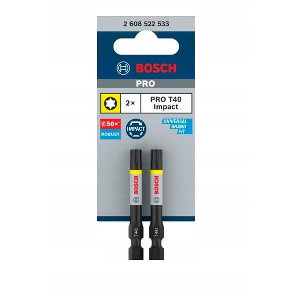 Bosch PRO Torx ütvecsavarozó bitfej, T40, 55 mm, 2 db