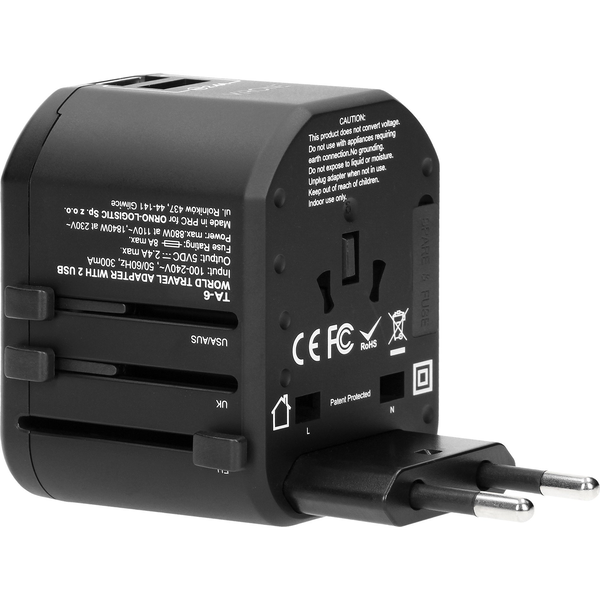 Go World USA/UK/EURO/AUS Utazási Csatlakozó Adapter (USB 5V,2,4A)