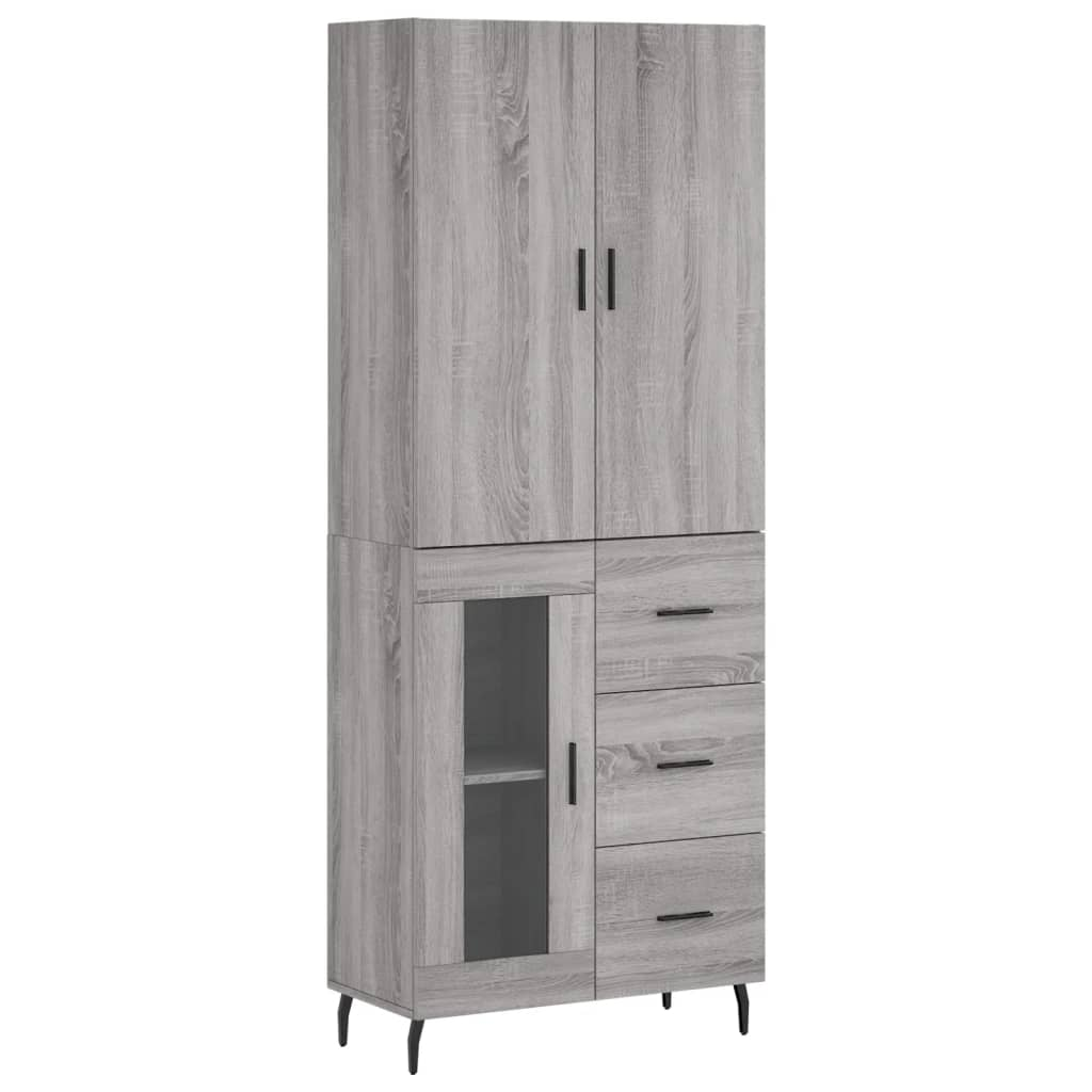 szürke sonoma szerelt fa magasszekrény 69,5 x 34 x 180 cm (3195977)