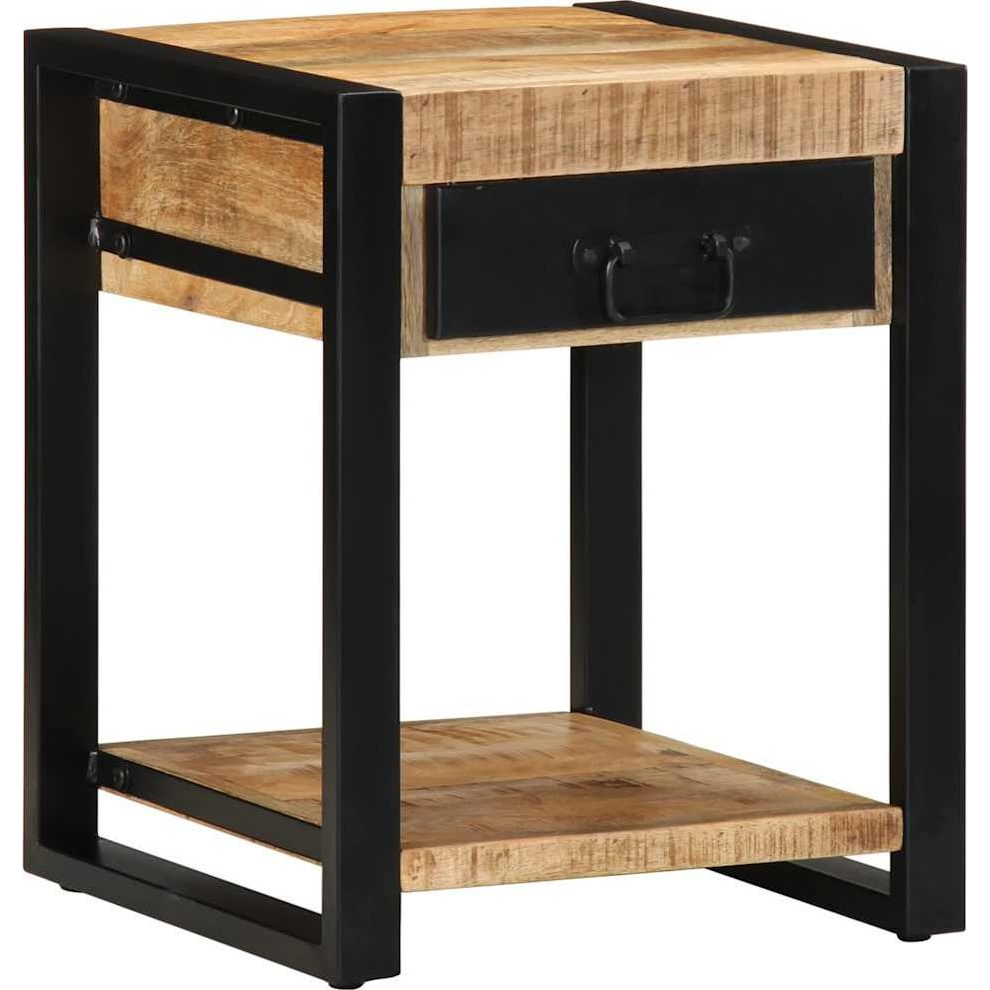 tömör nyers mangófa kisasztal 40x40x50 cm (4015941)