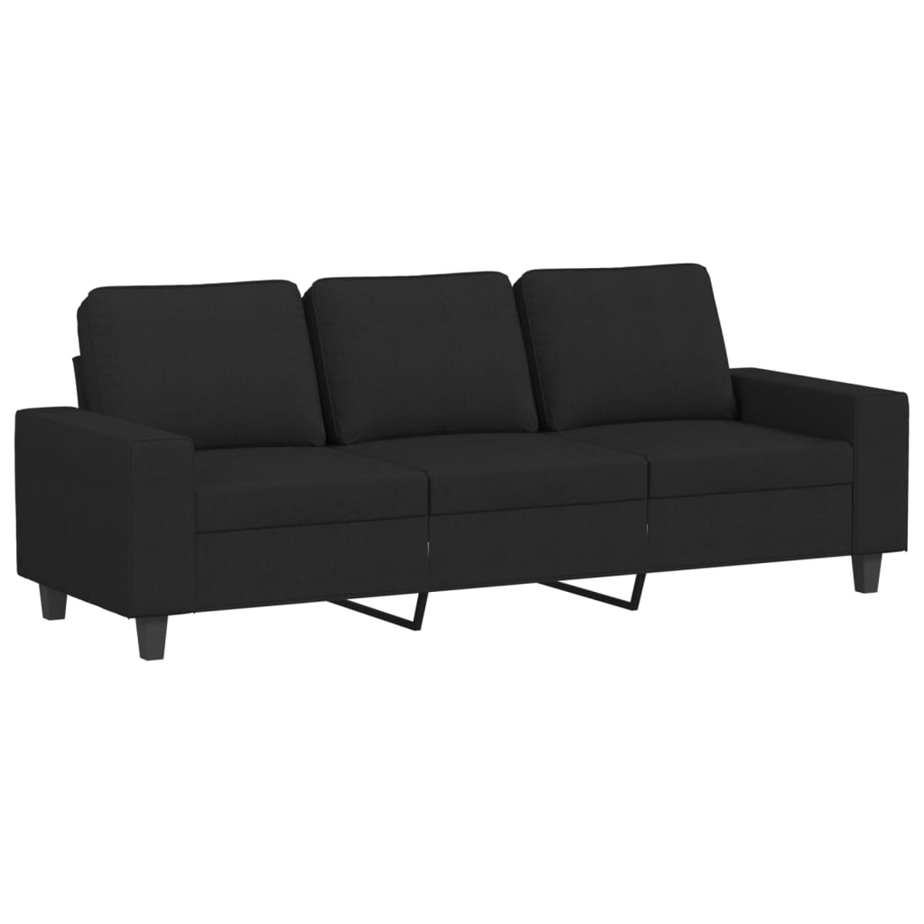 3 személyes fekete szövetkanapé 180 cm (359403)