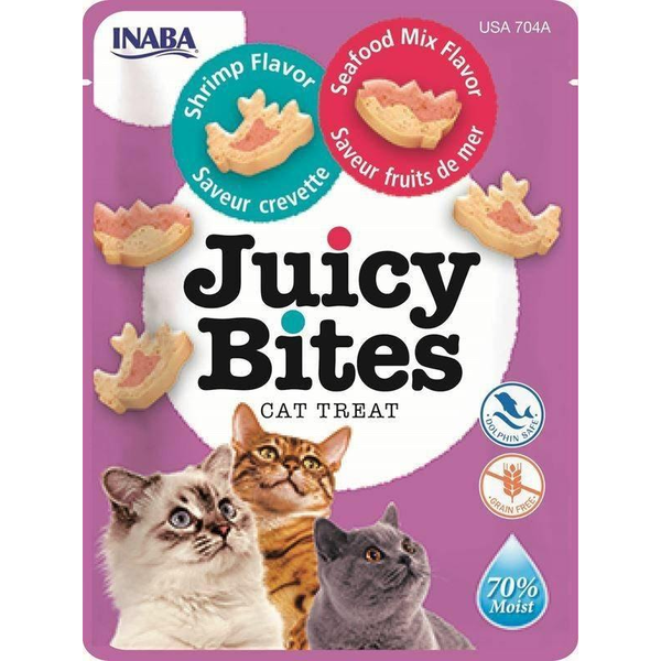 Inaba  Cat Juicy Bites - Garnélarák És Tenger Gyümölcsei 3 X  11.3 G