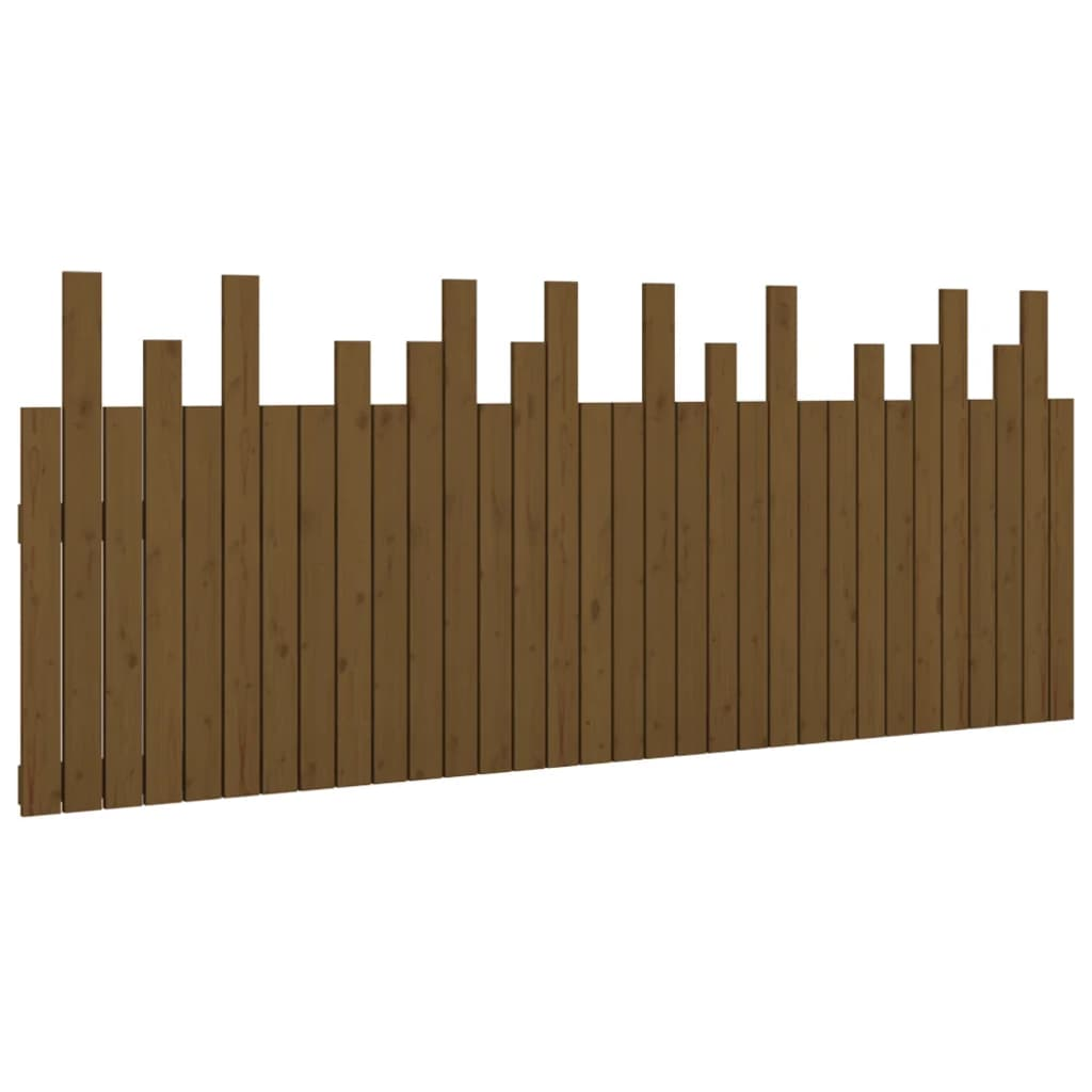 mézbarna tömör fenyőfa fali fejtámla 204 x 3 x 80 cm (824781)