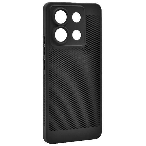 Gigapack Xiaomi Redmi Note 13 4G légáteresztő, lyukacsos műanyag tok fekete (GP-154106) (GP-154106)