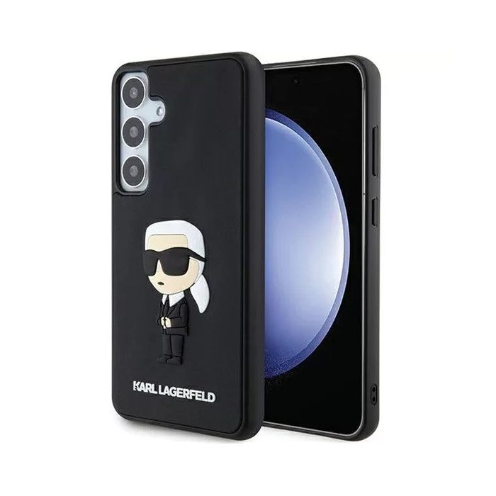 Karl Lagerfeld 3D Rubber Ikonik Samsung Galaxy S24+ Tok - Fekete (KLHCS24M3DRKINK)