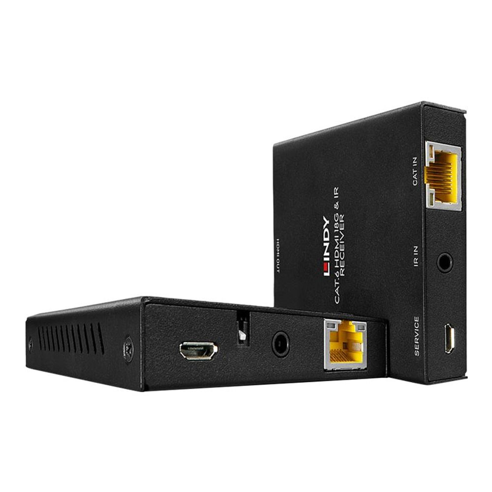 LINDY Cat.6 HDMI 18G & IR Extender with PoC & Loop Out - transmitter and receiver - video/audio/infrared/power extender (38205)