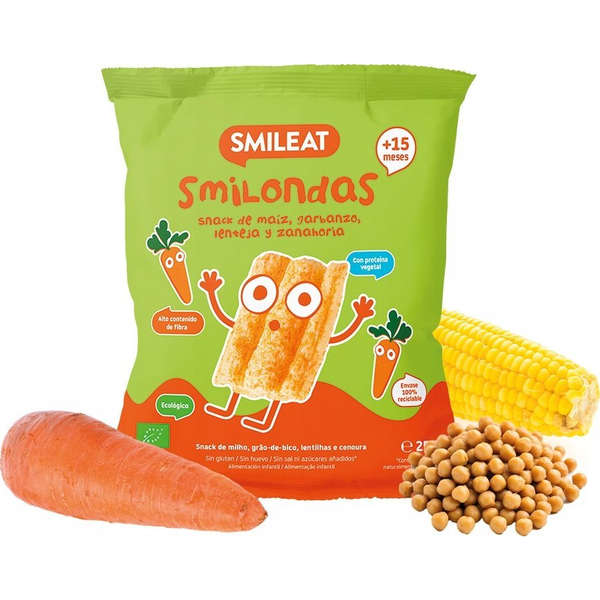 Smilondas Snack De Maiz, Garbanzo, Lenteja Y Zanahoria Eco Smileat 25 G