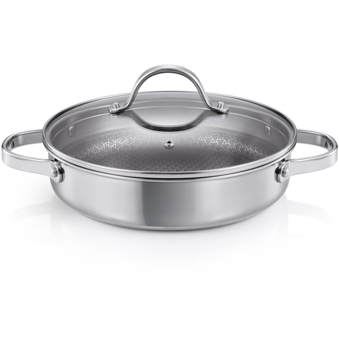 TESCOMA SteelCRAFT mély serpenyő, fedővel, 28 cm, 2 fogantyúval (780568.00)
