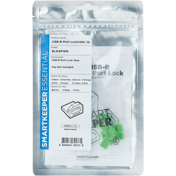 Smartkeeper BL04P1GN USB-B port zár 10 részes készlet Zöld