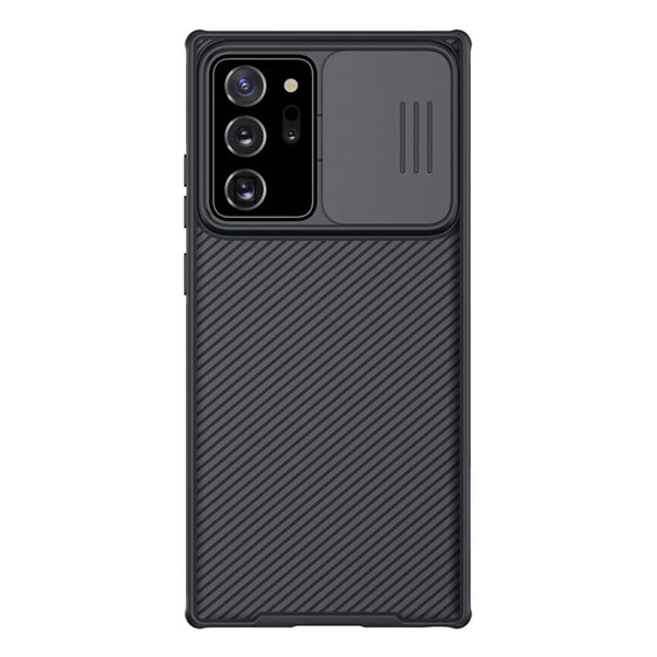 NILLKIN CAMSHIELD PRO műanyag telefonvédő (szilikon keret, közepesen ütésálló, kamera védelem, csíkos minta) FEKETE [Samsung Galaxy Note 20 Ultra 5G (SM-N986F)]