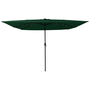 Négyzet alakú Kerti Napernyő LED Fényekkel 295x245 cm Zöld