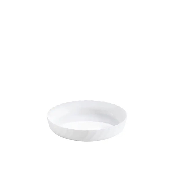 Luminarc Trianon kerek sütőtál ás tálaló, 26 cm, fehér, bordázott, hőálló (25711B)