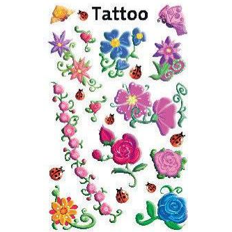 Tetoválás Matrica Avery Színes Virágok (106699)