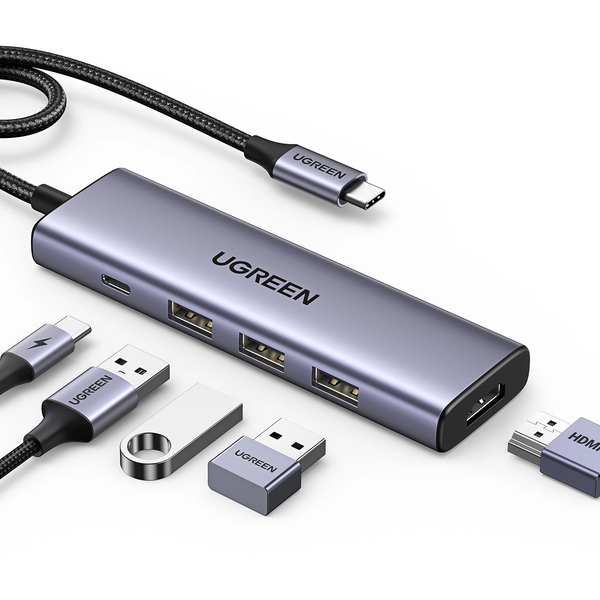Ugreen 15597 hub di interfaccia USB tipo-C 5000 Mbit/s Grigio