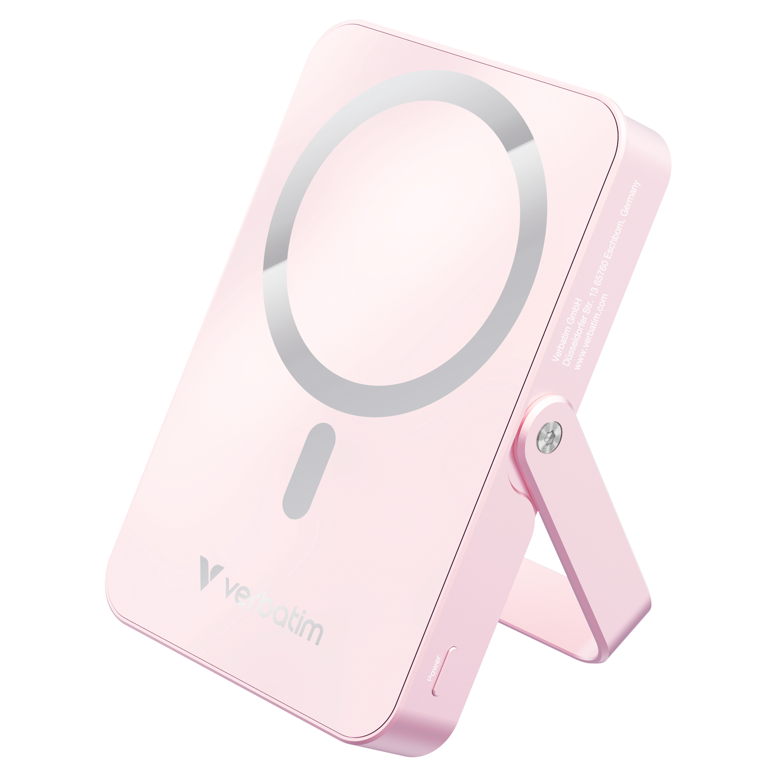 Verbatim 32267 MagSafe Wireless Power Bank Kitámasztóval 10000mAh 20W - Pink (32267)