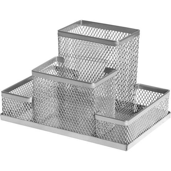 Rendszerező Asztali Forofis Fémhálós 15,3x10,3x10 cm Ezüst