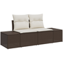 Kerti Kanapé Szett 9 pcs Barna és krémszínű 319 x 154 x 85 cm