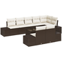 Kerti Kanapé Szett 9 pcs Barna és krémszínű 319 x 154 x 85 cm