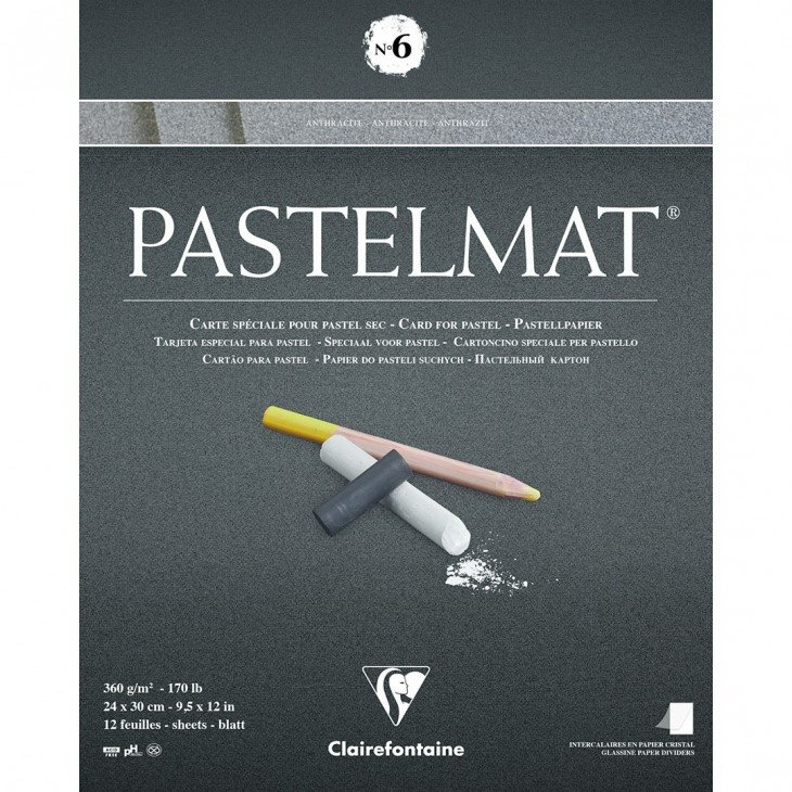 Művészeti Rajztömb Clairefontaine Pastelmat N°6 24x30 cm 12 Lap 360 g Vegyes Színek (PAP-102673)