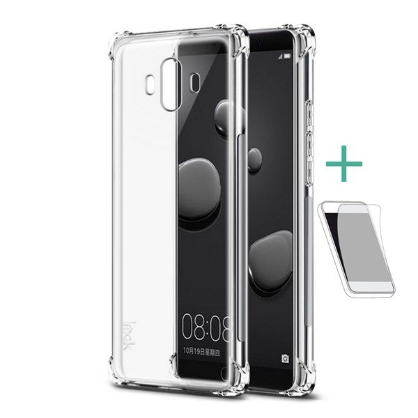 IMAK szilikon telefonvédő (közepesen ütésálló, légpárnás sarok + képernyővédő fólia) ÁTLÁTSZÓ [Huawei Mate 10]