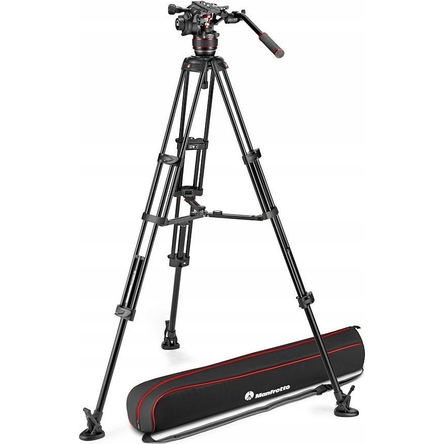 MANFROTTO Nitrotech 608 video fej + alu állvány középterpesz, ikerláb MVK608TWINMA (MVK608TWINMA)