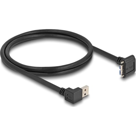 USB 5 Gbps Kabel USB Typ-A Stecker 90 nach unten gewinkelt zu USB Micro-B Stecker mit Schraubenabstand 18mm 90 nach