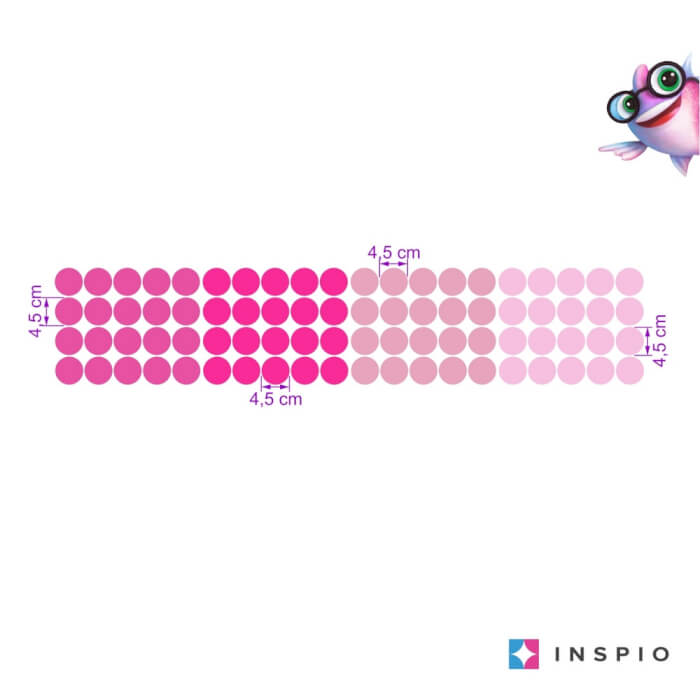Rózsaszín pöttyök falra (9529f)