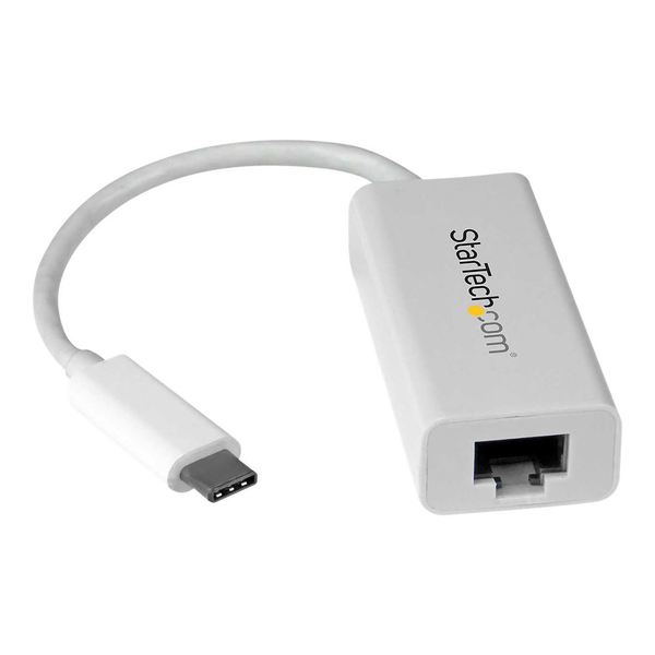 StarTech.com USB C to Gigabit Ethernet Adapter - White - USB 3.1 to RJ45 LAN Network Adapter - USB Type C to Ethernet (US1GC30W) - network adapter - USB-C - Gigabit Ethernet