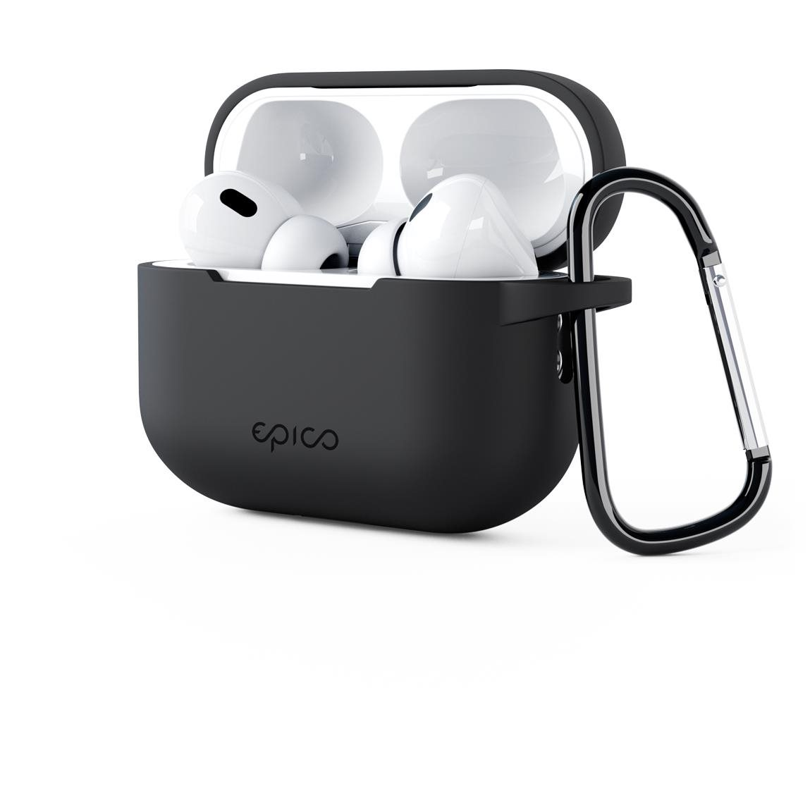 Epico Airpods Pro 2 fekete szilikon tok karabinerrel (9911101300032)