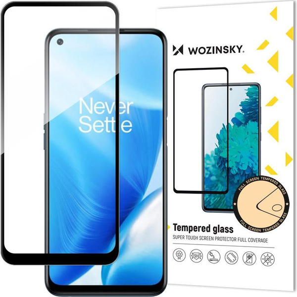  Wozinsky Wozinsky super wytrzymałe szkło hartowane Full Glue na cały ekran z ramką Case Friendly OnePlus Nord N200 5G czarny