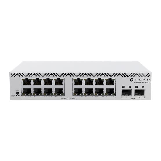 MikroTik CSS318-16G-2S+IN 16-portos gigabites switch 2 db SFP+ porttal
