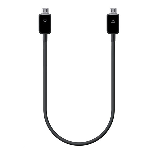 SAMSUNG adatkábel és töltő (microUSB - microUSB, töltés megosztó funkció, 30cm) FEKETE (EP-SG900UBEG)
