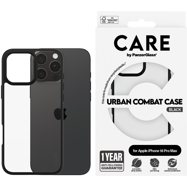 PanzerGlass CARE by PG Urban Combat iPhone16 6.9 Pro puzdro na mobilný telefón Ochranný obal Priehľadná
