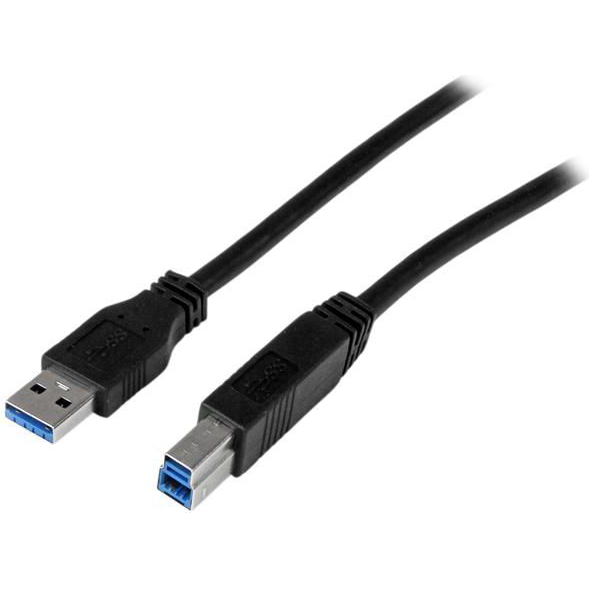 StarTech.com USB3CAB2M USB-kabel USB 3.2 Gen 1 (3.1 Gen 1) USB A USB B 5 Gbit/s Zwart