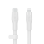 Кабел за зареждане Belkin, Boost Charge Flex, Силикон, USB-C към Lightning, 3 м, Бял