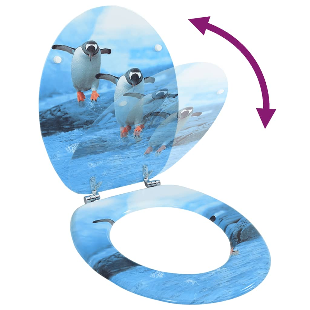 pingvinmintás MDF WC-ülőke fedéllel (146910)