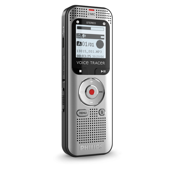 Philips Voice Tracer DVT2015 dictáfono Memoria interna y tarjeta de memoria Plata