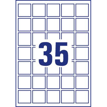 Avery-Zweckform L7120-25 QR kód etikett 35 x 35 mm Papír Fehér 875 db Véglegesen tapadó Tintasugaras nyomtató, Lézernyomtató, Színes lézernyomtatás, (L7120-25)