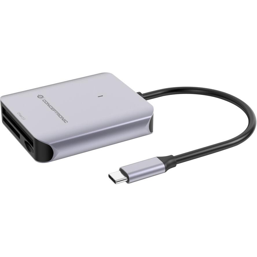 Conceptronic BIAN09G kártyaolvasó USB 3.2 Gen 2 Type-C Szürke (BIAN09G)