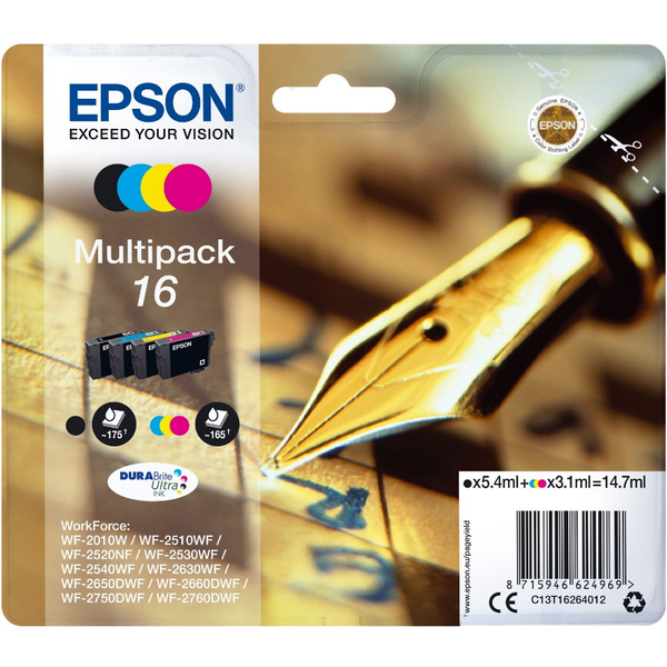 Epson T1626 16 Multipack мастилено-струйни касети Черно, Синьо, Магента, Жълто