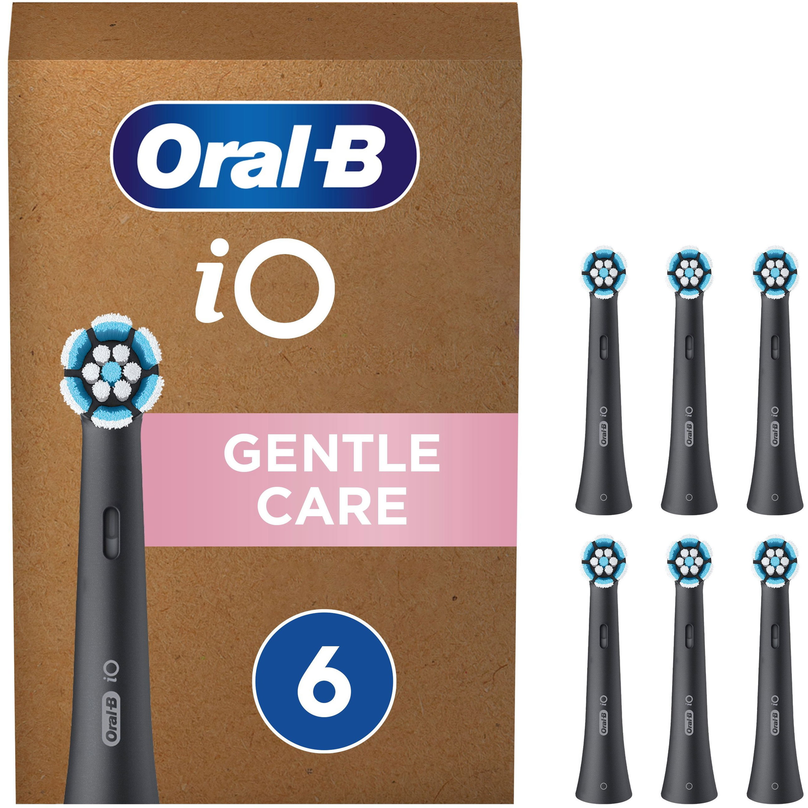 Oral-B iO Gentle Care - fekete, 6 db (8006540854662)