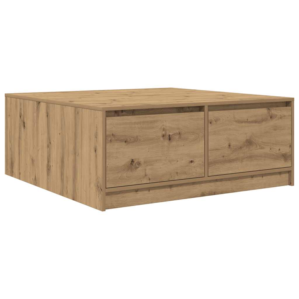 kézműves tölgy dohányzóasztal fiókokkal 100x100x40 cm (3328407)